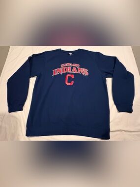 Blue Cleveland Indians Stitches MLB Baseball  Sweatshirt Size:XL